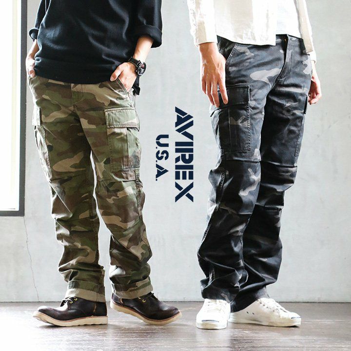 AVIREX迷彩柄 タイトスカート アヴィレックス カーゴパンツ ミリタリーパンツ 迷彩柄 カモフラ チノクロス