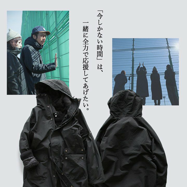 ベンチコート メンズ レディース 裏ボア Wジップ 袖リブ 軽量 撥