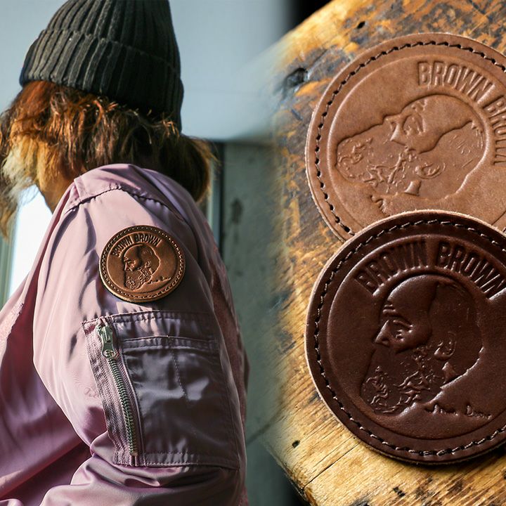 メール便10】 【別注】 ワッペン パッチ ベルクロ レザー 栃木レザー