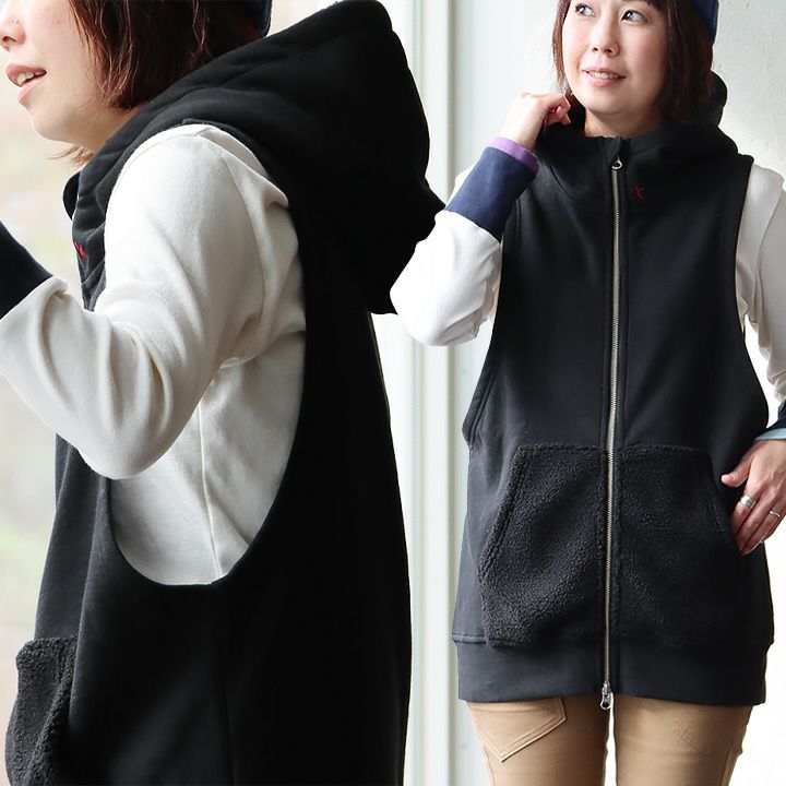 APSTUDIO スウェットベスト　ブラック AP STUDIO（エーピーストゥディオ）の「スウェットベスト（ベスト