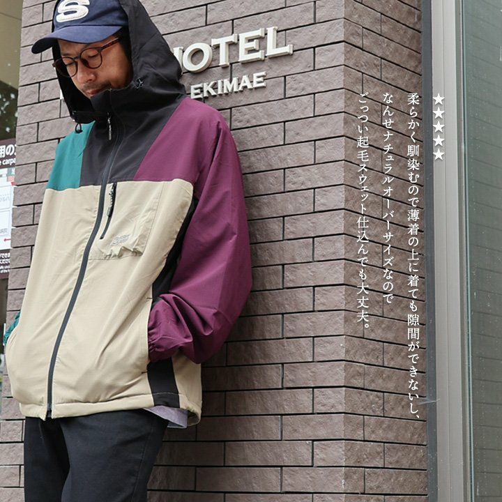 マウンテンパーカー 暖かい 裏フリース ストレッチ ナイロン 着痩せ