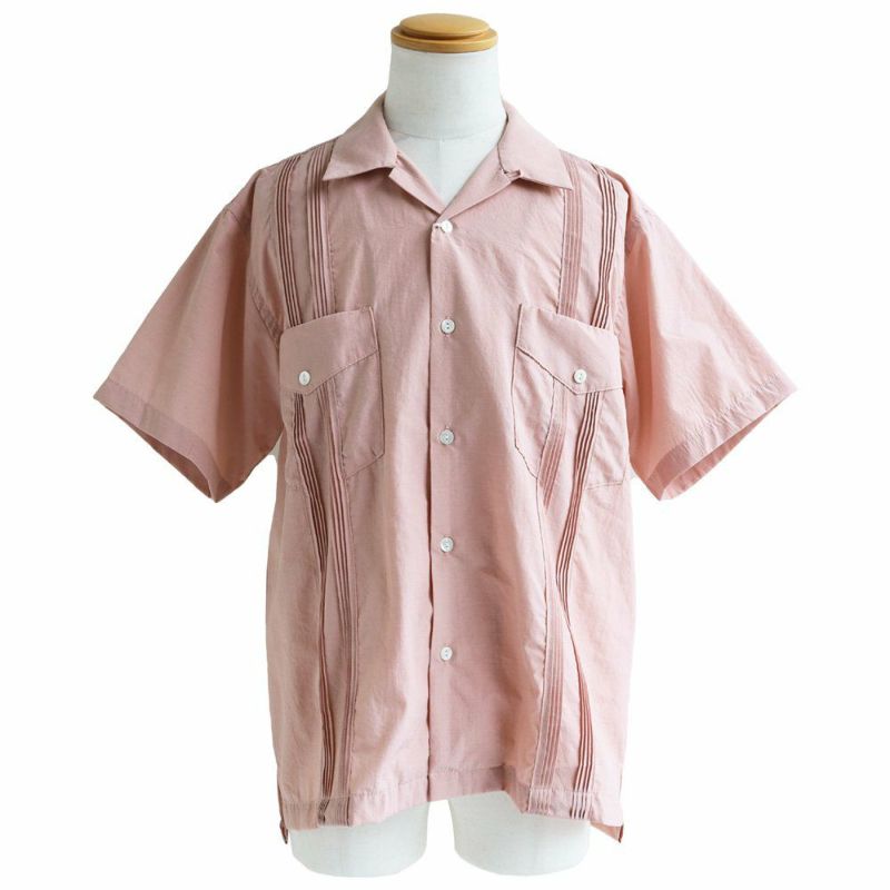キューバシャツ シャツ 5分袖 メンズ レディース 開襟 オープンカラー