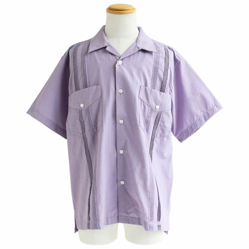 キューバシャツ シャツ 5分袖 メンズ レディース 開襟 オープンカラー