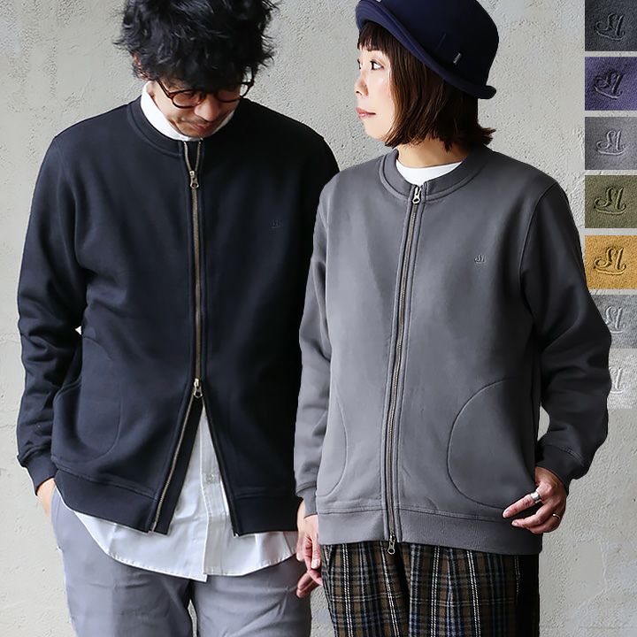 カーディガン スウェット ジップアップ 秋 冬 すっきり 着痩せ