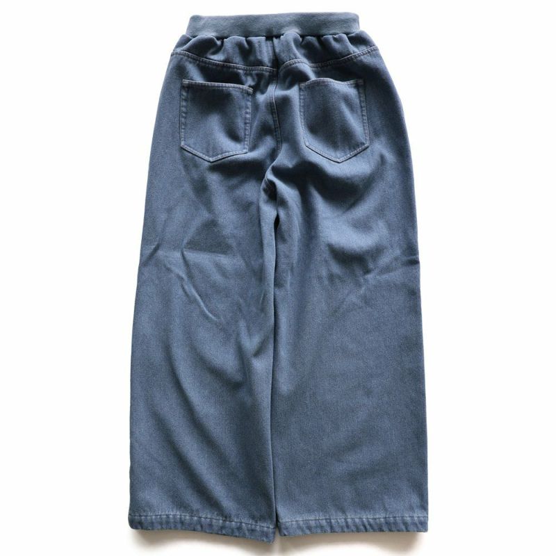 ワイド デニム パンツ レディース 脚長 ベイカー ストレート 裏起毛 冬