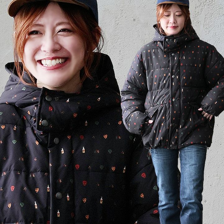 gym master ジムマスター アウター マウンテンパーカー マンパー 長袖 メンズ レディース ハイネック 袖ゴム ハッピーペイント プリント ポリエステル 中綿 軽い 暖かい 大きいサイズ カジュアル 秋 冬 パティ gym master ジムマスター アウター 中綿 ジャケット 長袖 メンズ