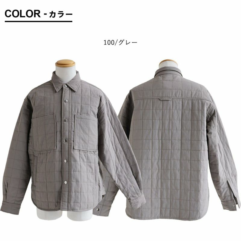 ジャケット シャツジャケット 長袖 メンズ レディース キルト ナイロン 中綿 裏地付き 配色 ポケット 軽い 暖かい ゆったり 大きいサイズ カジュアル 秋 冬 パティ Universal Style Wear ユニバーサルスタイルウェアー ジャケット シャツジャケット 長袖 メンズ レディース キルト ナイロン