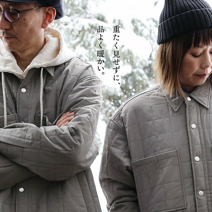 ジャケット シャツジャケット 長袖 メンズ レディース キルト ナイロン